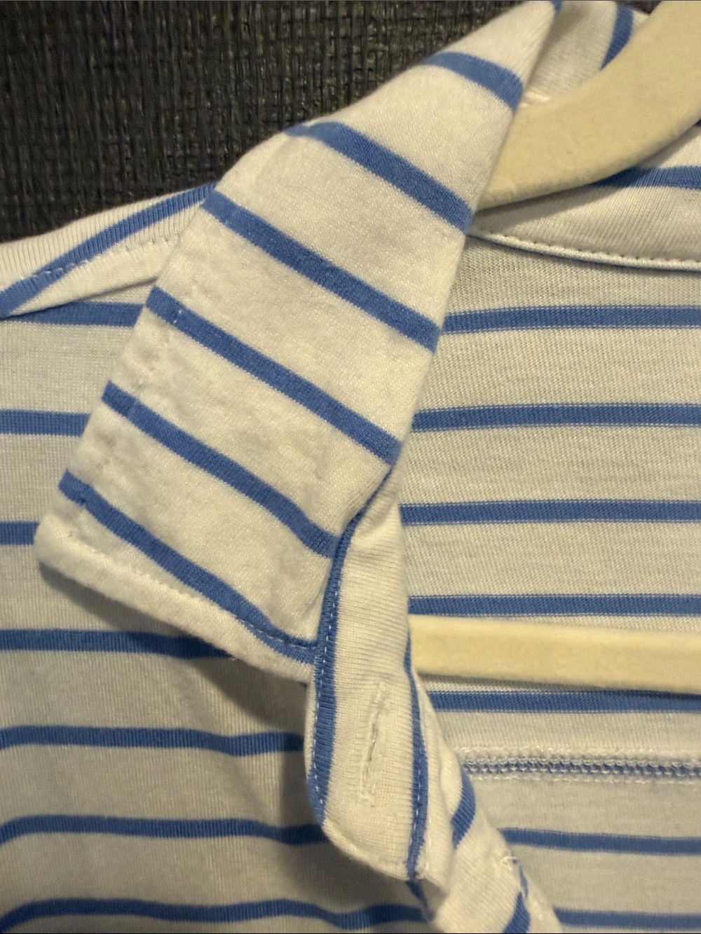Vineyard Vines White and Light Blue Striped Long Sleeve Polo - Picture 5 of 8